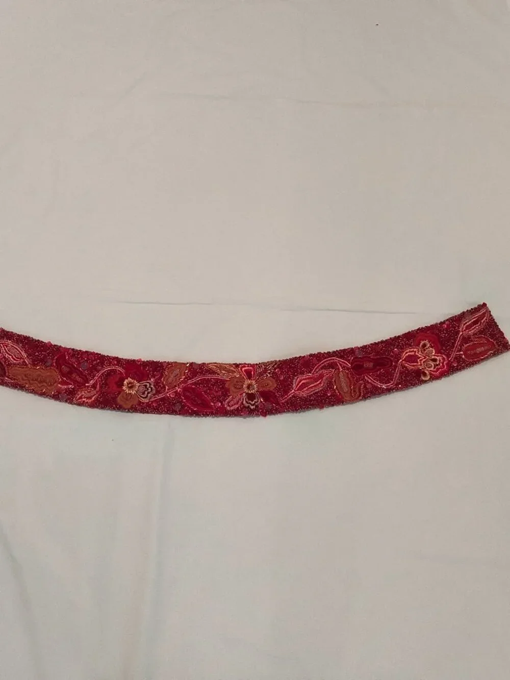 Red Sequin Wide Beaded Belt